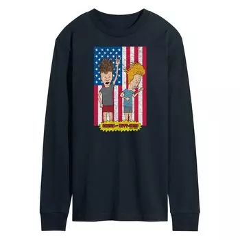 Мужская футболка с длинными рукавами Beavis And Butthead Americana Licensed Character