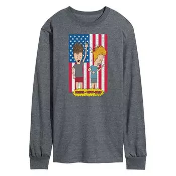 Мужская футболка с длинными рукавами Beavis And Butthead Americana Licensed Character