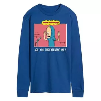 Мужская футболка с длинными рукавами Beavis And Butthead Threating Me Licensed Character