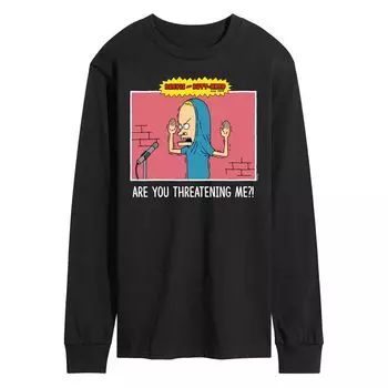 Мужская футболка с длинными рукавами Beavis And Butthead Threating Me Licensed Character