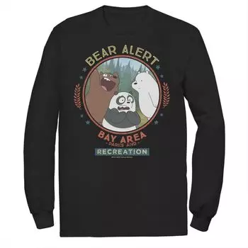 Мужская футболка с длинными рукавами Cartoon Network We Bare Bears Bay Area Bear Alert Circle Licensed Character