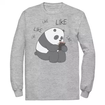 Мужская футболка с длинными рукавами Cartoon Network We Bare Bears Like Like Texting Licensed Character