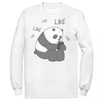 Мужская футболка с длинными рукавами Cartoon Network We Bare Bears Like Like Texting Licensed Character