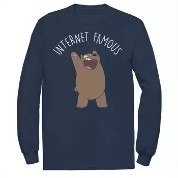 Мужская футболка с длинными рукавами CN We Bare Bears, известная в Интернете Licensed Character