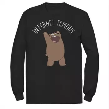 Мужская футболка с длинными рукавами CN We Bare Bears, известная в Интернете Licensed Character