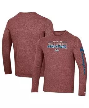 Мужская футболка с длинными рукавами цвета Хизер бордового цвета Colorado Avalanche Tri-Blend Champion, красный