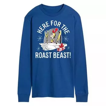 Мужская футболка с длинными рукавами Dr. Seuss Grinch Here For The Roast Beast Licensed Character