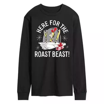 Мужская футболка с длинными рукавами Dr. Seuss Grinch Here For The Roast Beast Licensed Character