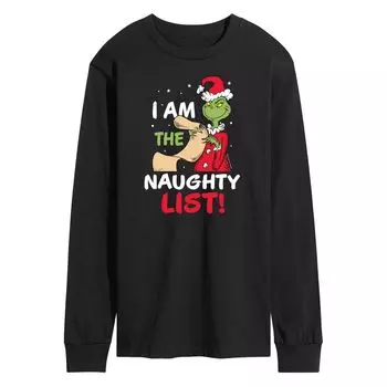 Мужская футболка с длинными рукавами Dr. Seuss Grinch I Am The Naughty List Licensed Character