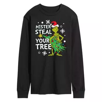 Мужская футболка с длинными рукавами Dr. Seuss Grinch Mister Steal Your Tree Licensed Character