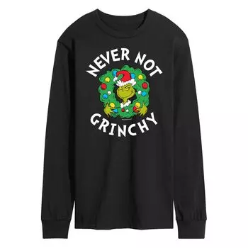 Мужская футболка с длинными рукавами Dr. Seuss Grinch Never Not Grinchy Licensed Character