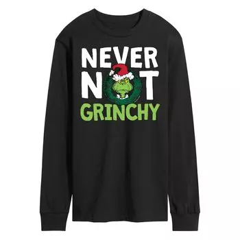 Мужская футболка с длинными рукавами Dr. Seuss Grinch Never Not Grinchy Licensed Character