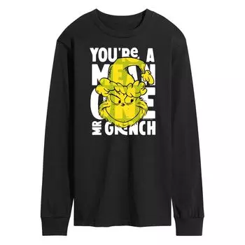 Мужская футболка с длинными рукавами Dr. Seuss Grinch You're A Mean One Licensed Character