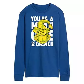 Мужская футболка с длинными рукавами Dr. Seuss Grinch You're A Mean One Licensed Character