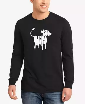 Мужская футболка с длинными рукавами Holy Cow Word Art LA Pop Art, черный