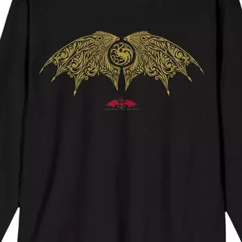 Мужская футболка с длинными рукавами House of the Dragon Wings Licensed Character