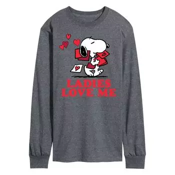 Мужская футболка с длинными рукавами и арахисом Ladies Love Me Licensed Character