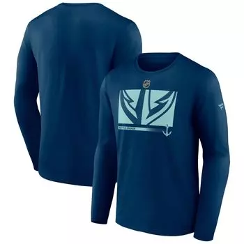 Мужская футболка с длинными рукавами и фирменным логотипом Fanatics Deep Sea Seattle Kraken Authentic Pro Core Collection