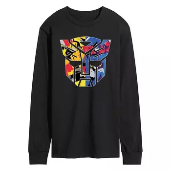 Мужская футболка с длинными рукавами и графическим логотипом Transformers Licensed Character, черный