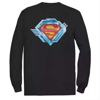 Мужская футболка с длинными рукавами и графическим логотипом DC Comics Superman Chrome на груди Licensed Character