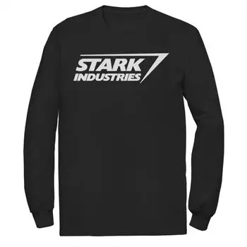 Мужская футболка с длинными рукавами и графическим логотипом Marvel Iron Man Stark Industries