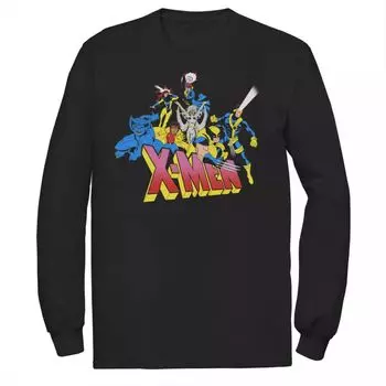 Мужская футболка с длинными рукавами и графическим логотипом Marvel X-Men Retro Group