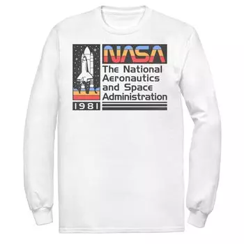 Мужская футболка с длинными рукавами и графическим логотипом NASA National Aeronautics в полоску Licensed Character