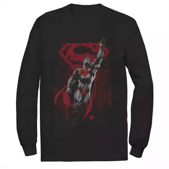 Мужская футболка с длинными рукавами и графическим плакатом DC Comics Superman Fly Up Licensed Character