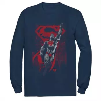 Мужская футболка с длинными рукавами и графическим плакатом DC Comics Superman Fly Up Licensed Character