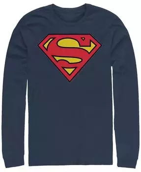Мужская футболка с длинными рукавами и классическим логотипом Superman Crew Fifth Sun, синий