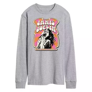 Мужская футболка с длинными рукавами и плакатом Janis Joplin Licensed Character