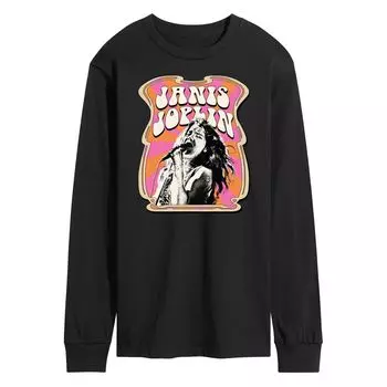 Мужская футболка с длинными рукавами и плакатом Janis Joplin Licensed Character