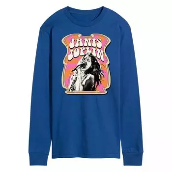 Мужская футболка с длинными рукавами и плакатом Janis Joplin Licensed Character
