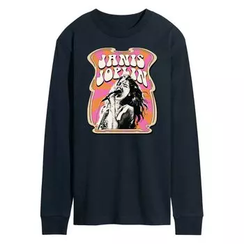 Мужская футболка с длинными рукавами и плакатом Janis Joplin Licensed Character