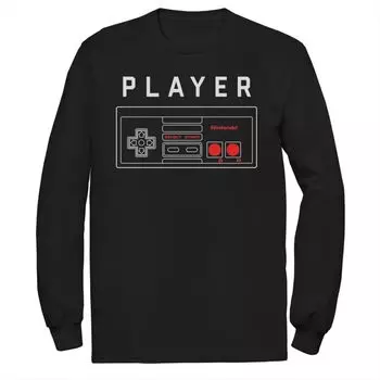 Мужская футболка с длинными рукавами и плеером для контроллера Nintendo NES Licensed Character