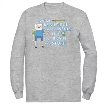 Мужская футболка с длинными рукавами и портретом Finn You’re Beautiful On The Inside Time Licensed Character