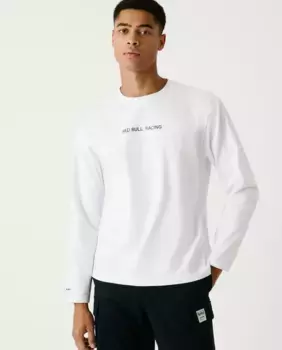 Мужская футболка с длинными рукавами и принтом на спине Pepe Jeans, белый