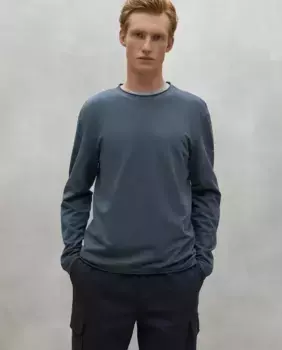 Мужская футболка с длинными рукавами и принтом на спине Ecoalf, синий