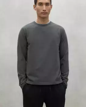 Мужская футболка с длинными рукавами и принтом на спине Ecoalf, темно-серый