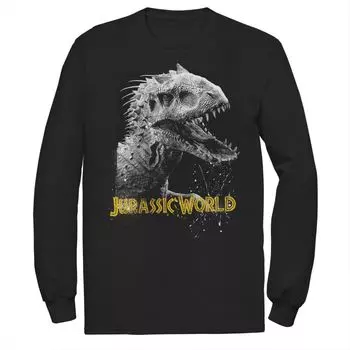 Мужская футболка с длинными рукавами и рисунком «Мир Юрского периода Indominus Rex» Licensed Character, черный