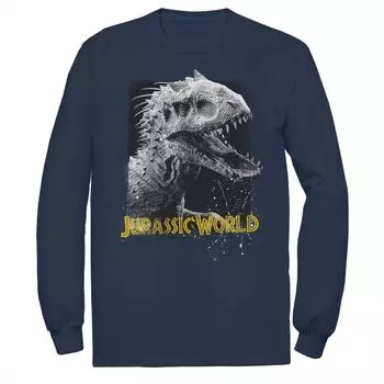 Мужская футболка с длинными рукавами и рисунком «Мир Юрского периода Indominus Rex», Синяя Licensed Character, синий