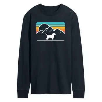 Мужская футболка с длинными рукавами и рисунком собаки в стиле ретро Mountain Licensed Character