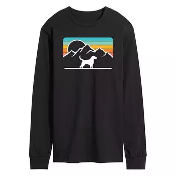 Мужская футболка с длинными рукавами и рисунком собаки в стиле ретро Mountain Licensed Character