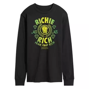 Мужская футболка с длинными рукавами и рисунком Richie Rich Yeah That Rich, Black Licensed Character, черный