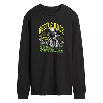 Мужская футболка с длинными рукавами и рисунком Beetlejuice 1988 World Tour Licensed Character, черный
