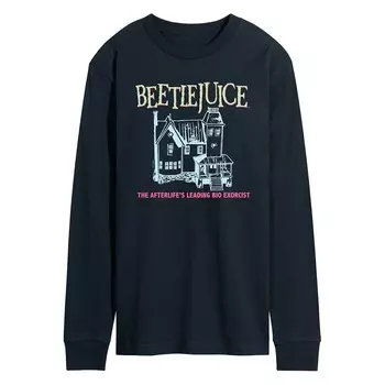 Мужская футболка с длинными рукавами и рисунком Beetlejuice House Licensed Character, темно-синий