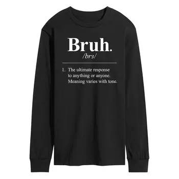 Мужская футболка с длинными рукавами и рисунком Bruh Definition Licensed Character, черный
