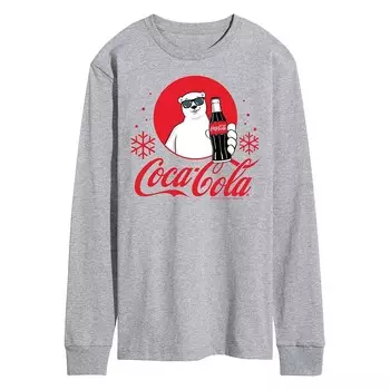 Мужская футболка с длинными рукавами и рисунком CocaCola Polar Bear Licensed Character, серый
