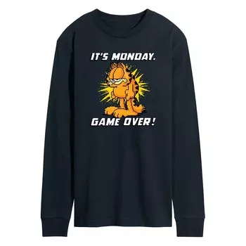 Мужская футболка с длинными рукавами и рисунком Garfield It’s Monday Licensed Character, темно-синий