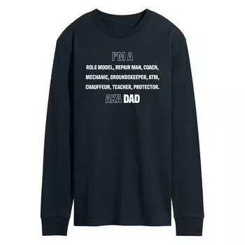 Мужская футболка с длинными рукавами и рисунком I'm A Dad List Licensed Character, темно-синий